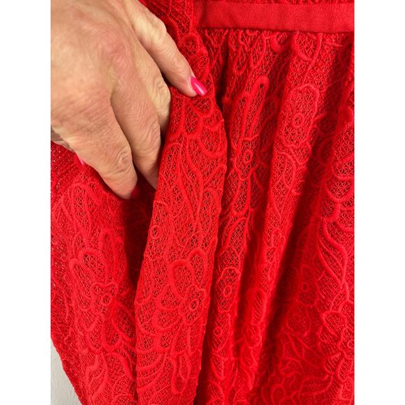 Adrianna Pappell English Garden Fit & Flare in Persimmon with Pockets Size 8 - Picture 4 of 10